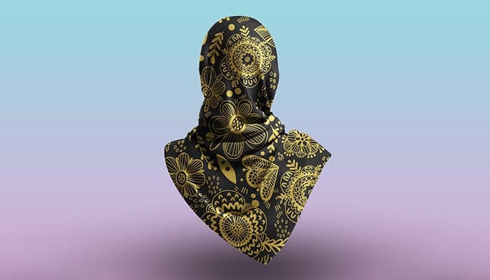 فایل لایه باز موکاپ نمای پشت روسری