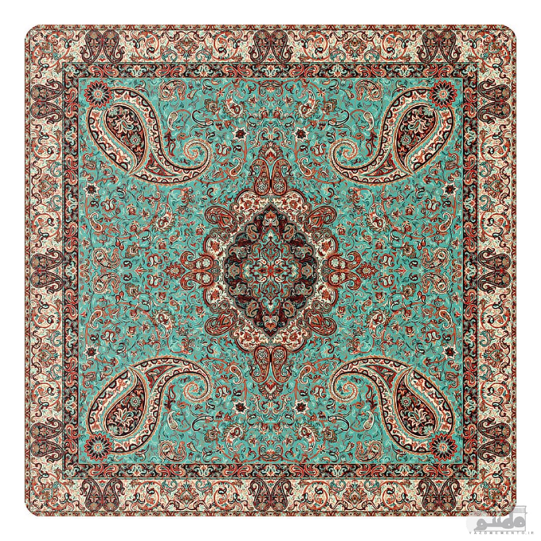 رومیزی مربع ترمه طرح سالار کد 617