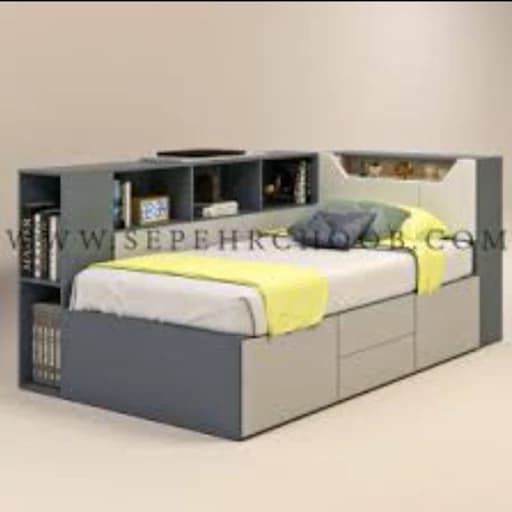 تخت خواب یک نفره تمام ام دی اف F65 مبلمان فرنا مدل 1140903