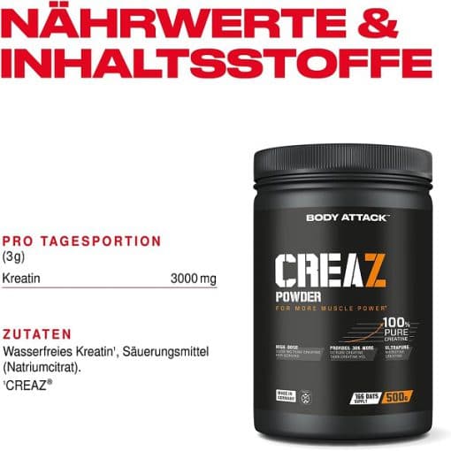کریز کراتین بادی اتک 500 گرم Body Attack CREAZ — تصویر ۳