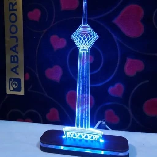 بالبینگ آباژور شبخواب چراغ خواب سه بعدی طرح برج میلاد مبلمان فرنا مدل 1148761