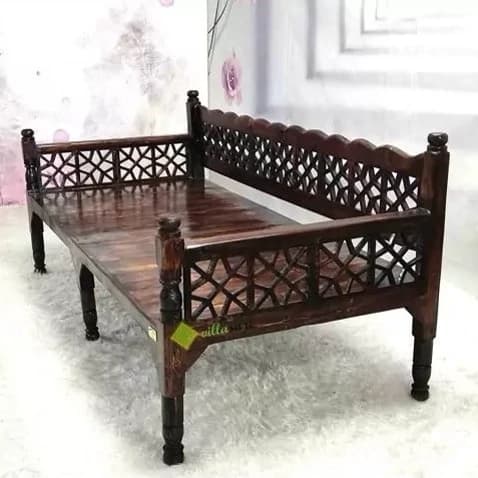 تخت سنتی چوبی لاکچری ویلا سازه ارسال با باربری پس کرایه مبلمان فرنا مدل 1140759