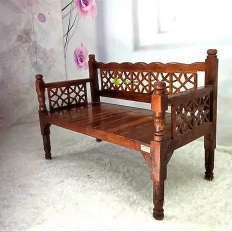صندلی چوبی سنتی دو نفره ویلا سازه ارسال با باربری پس کرایه مبلمان فرنا مدل 1140758
