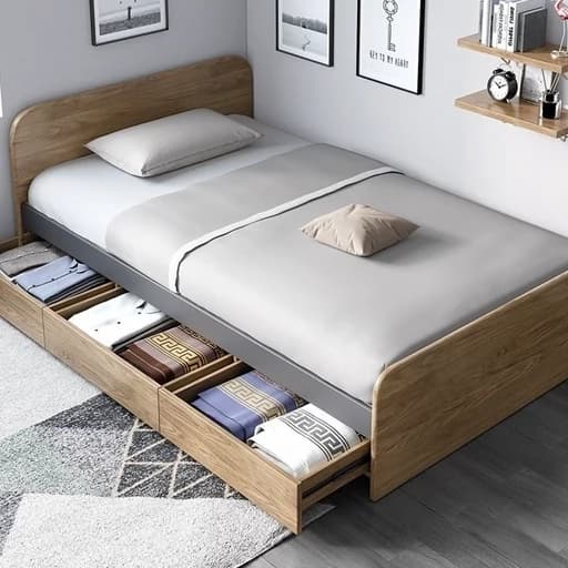 تخت خواب یکنفره کشو خور مبلمان فرنا مدل 1140753