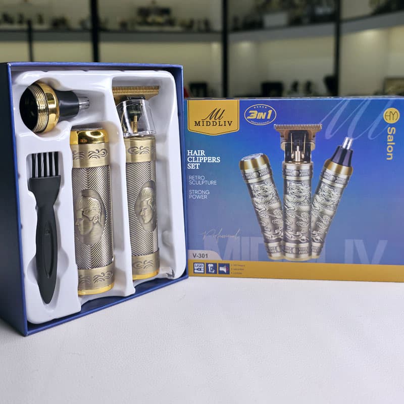 ماشین اصلاح ریش تراش سه کاره برند MIDDLIV اورجینال مدل V-301 + (گارانتی طلایی)