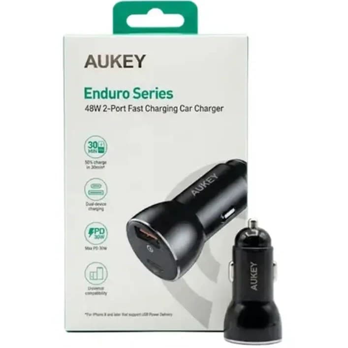 شارژر فندکی خودرو دو پورت AUKEY CC-Y48 با توان ۴۸ وات — تصویر ۲