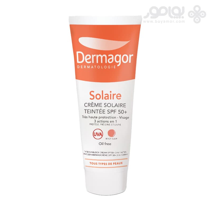 ضد آفتاب رنگی درماگور SPF50 رنگ بژ روشن حجم 40 میل