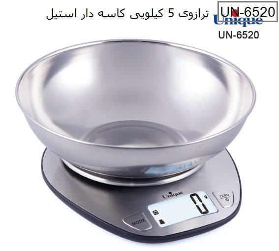 ترازو دیجیتال 5 کیلو استیل خارجی یونیک کد 6520 — تصویر ۲