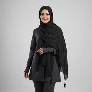 شال زنانه مدل پلیسه شاینی منگوله دار
