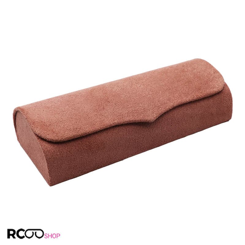 کیف عینک از جنس مخمل نرم، رنگ صورتی و در مگنتی مدل 992350