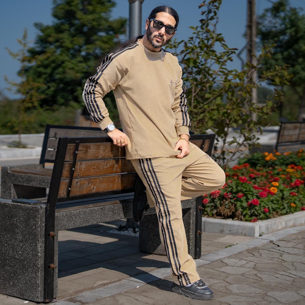 ست تیشرت و شلوار نوار دار مردانه بی استرانگ کد 23321 — تصویر ۵