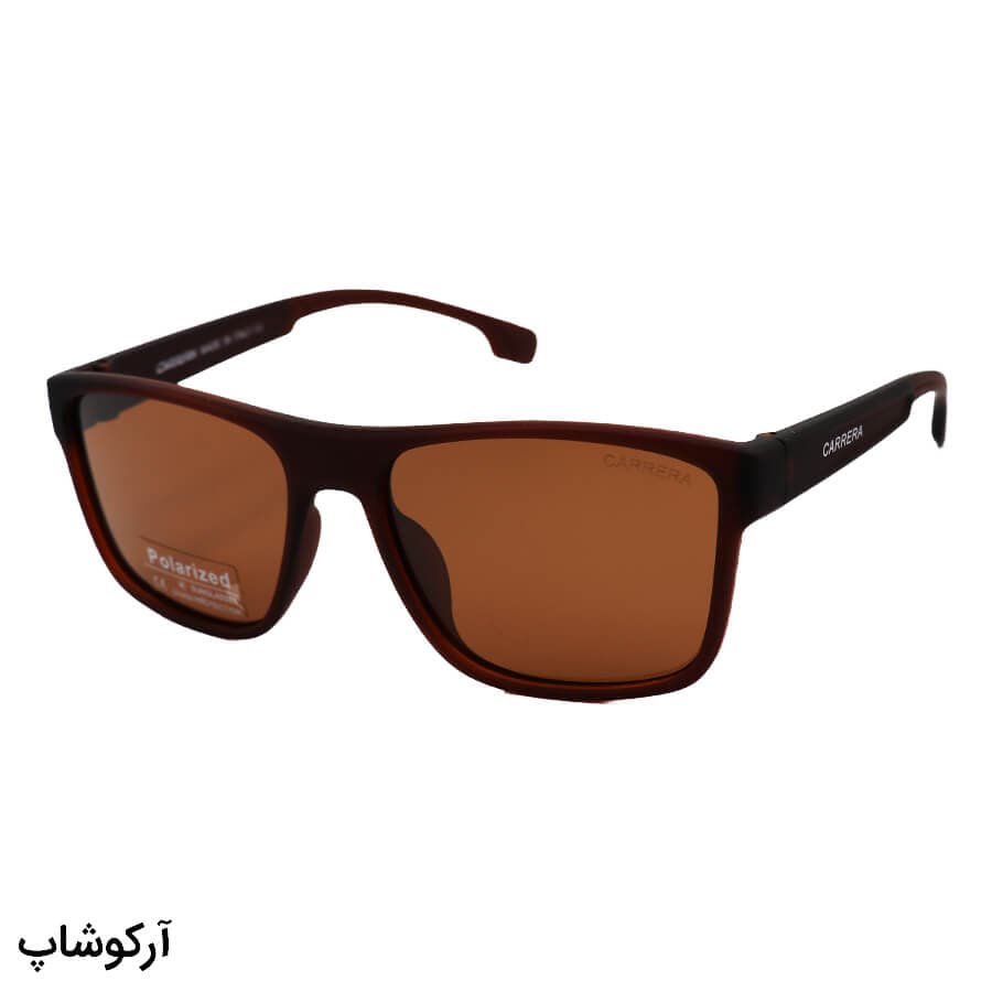 عینک آفتابی پلاریزه CARRERA با فریم مربعی شکل، قهوه ای مات و عدسی قهوه ای تیره مدل 21103