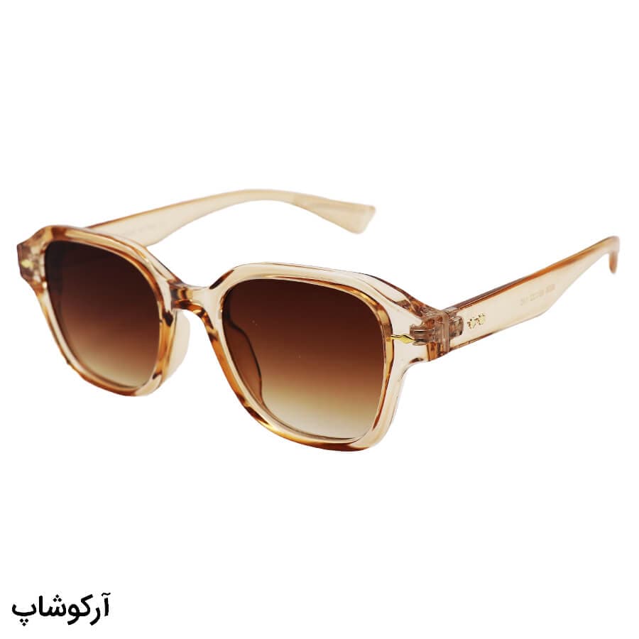 عینک آفتابی MOSCOT با فریم مربعی کوچک، عسلی رنگ و لنز قهوه ای هایلایت مدل 6036