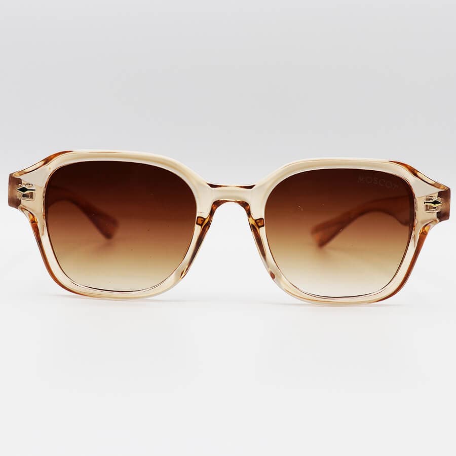 عینک آفتابی MOSCOT با فریم مربعی کوچک، عسلی رنگ و لنز قهوه ای هایلایت مدل 6036 — تصویر ۲