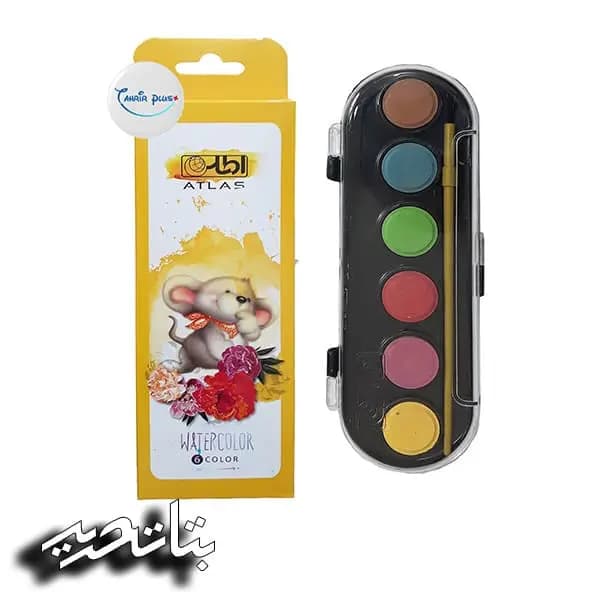 اطلس- آبرنگ 6 رنگ استار جعبه ای