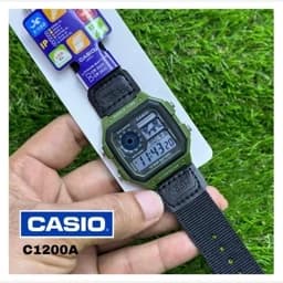 ساعت مچی مردانه کاسیو جهان نما بند برزنتی دوردوخت نمایش دیجیتالی کیفیت عالیCASIO — تصویر ۲