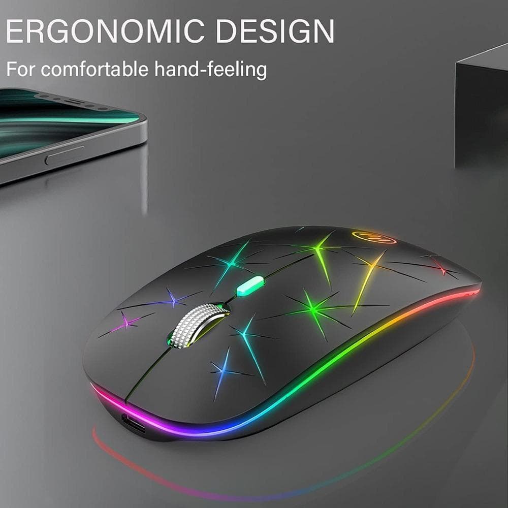 موس بی سیم سایلنت RGB مدل U19 برند Uiosmuph — تصویر ۵
