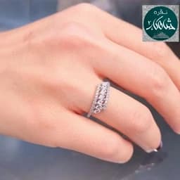 انگشتر نقره زنانه مارکیز ظریف با عیار 925 اصل و آبکاری طلاسفید — تصویر ۲