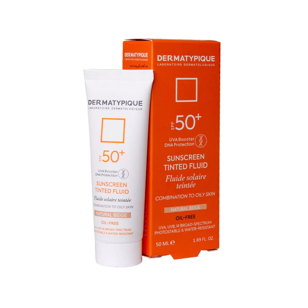ضد آفتاب فاقد چربی SPF50+ بژ طبیعی حجم 50 میلی لیتر درماتیپیک