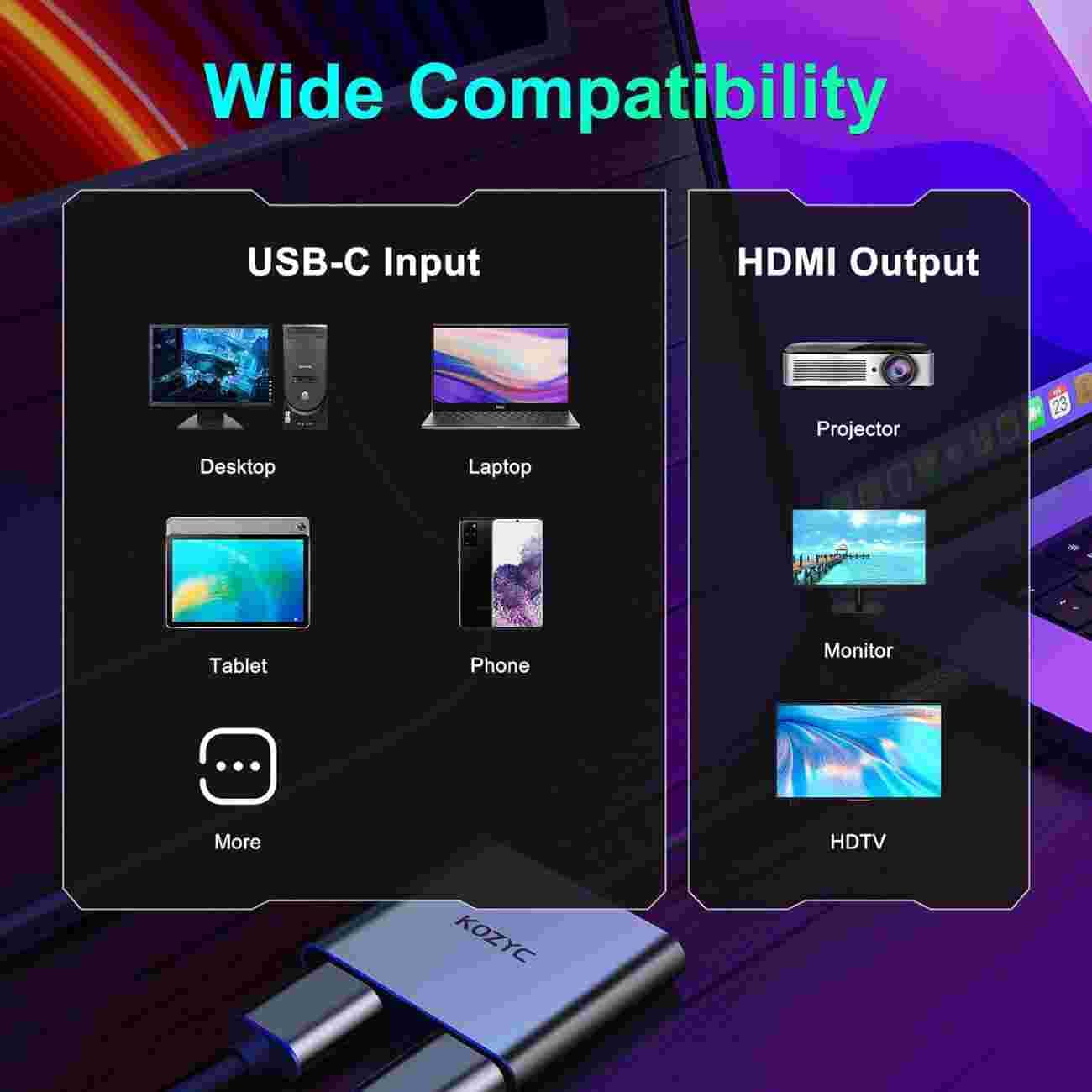 هاب KOZYC مبدل USB C به دو HDMI — تصویر ۶