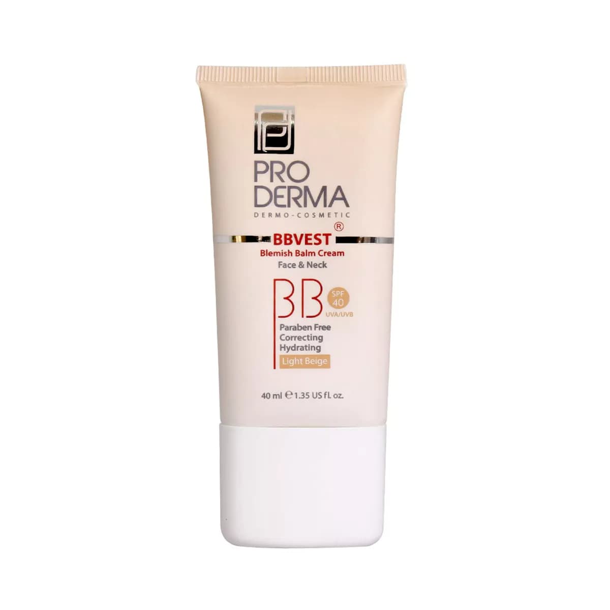 بی بی کرم SPF40 مناسب پوست های چرب و جوشدار حجم 40 میلی لیتر پرودرما — تصویر ۲