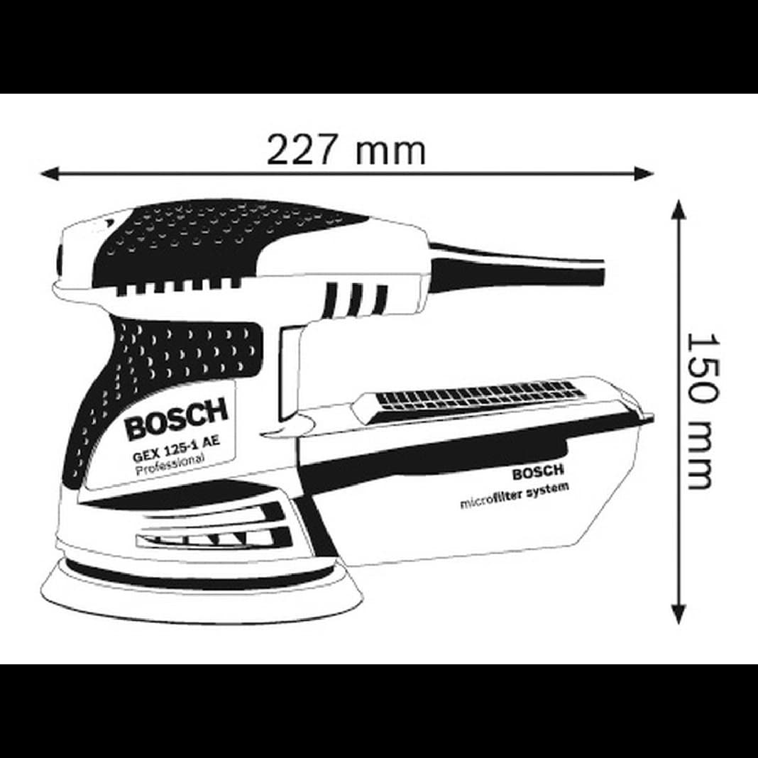 سنباده لرزان گرد 125 دیمر دار BOSCH GEX 125-1AE — تصویر ۴