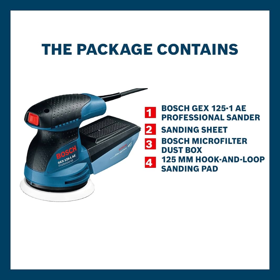 سنباده لرزان گرد 125 دیمر دار BOSCH GEX 125-1AE — تصویر ۵