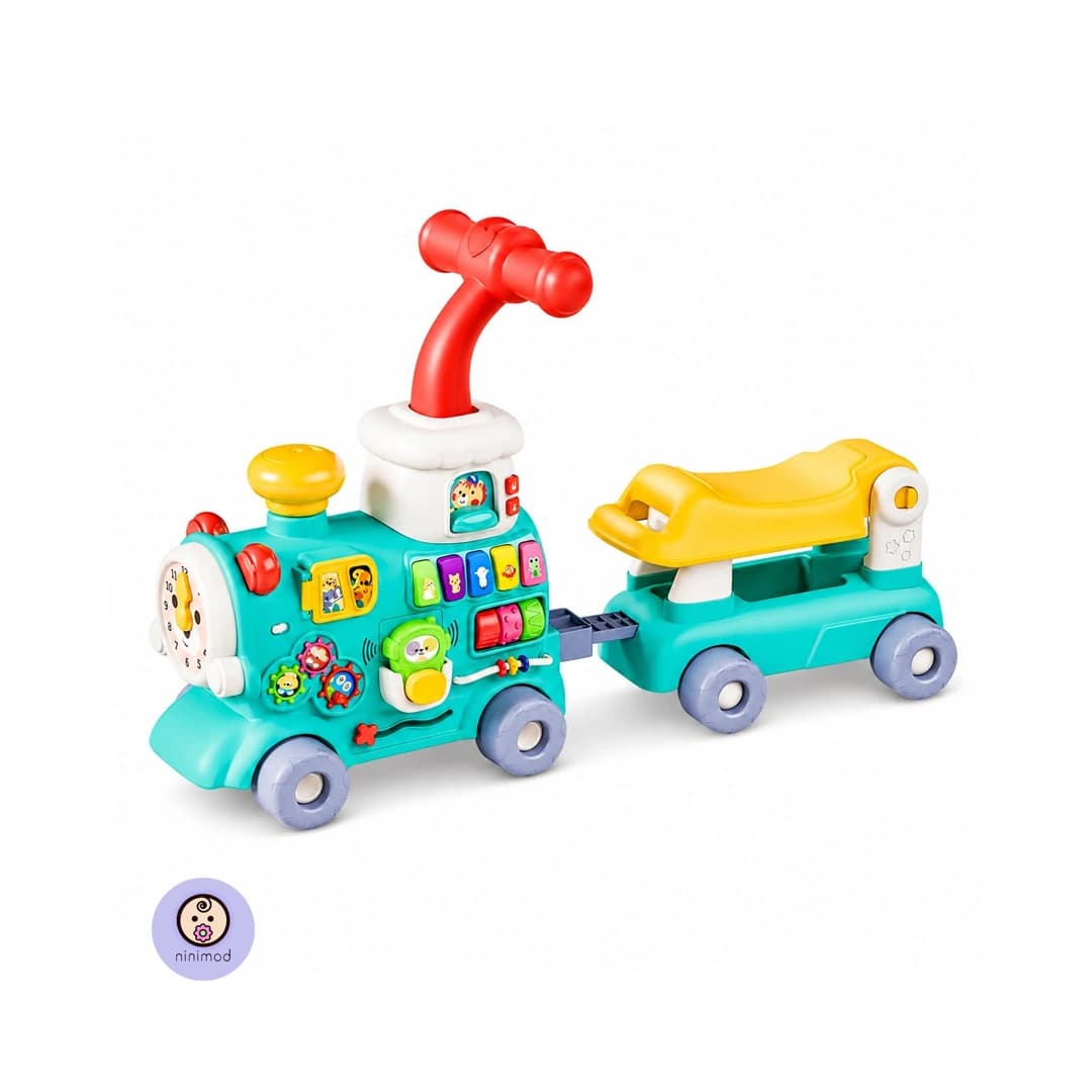 واکر و قطار اسباب‌بازی آموزشی پنج‌کاره Bibi-Inn 5-in-1 Baby Walker Train