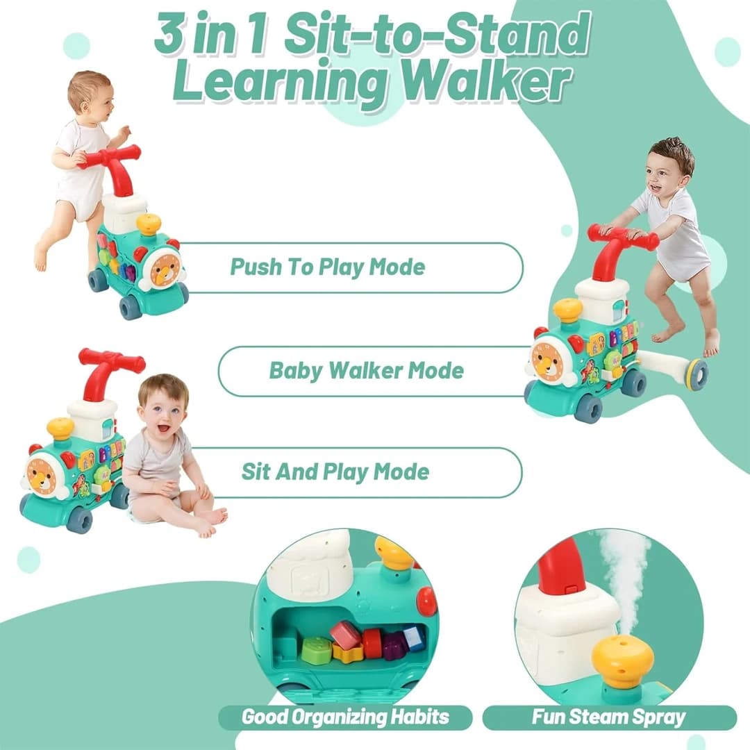 واکر و قطار اسباب‌بازی آموزشی پنج‌کاره Bibi-Inn 5-in-1 Baby Walker Train — تصویر ۳