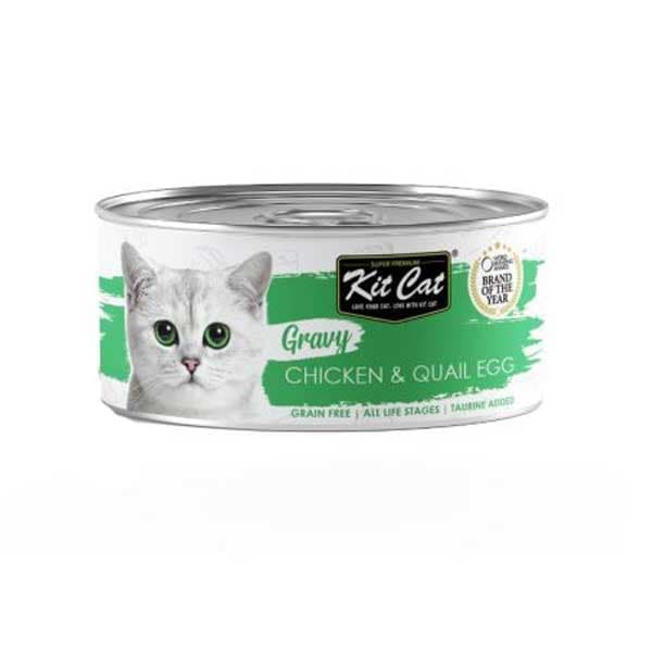کنسرو گربه با طعم ماهی تن و تخم بلدرچین در آب مرغ 80 گرمی کیت کت (kitcat)