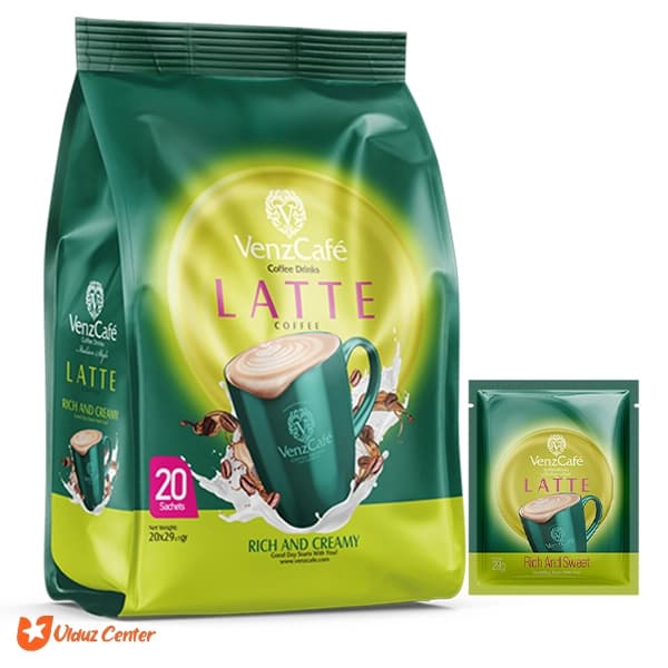 پودر مخلوط قهوه ونز کافه با طعم وانیل مدل Latte بسته 20 عددی