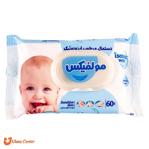 دستمال مرطوب ایزوتونیک پوست حساس مولفیکس 60 عددی