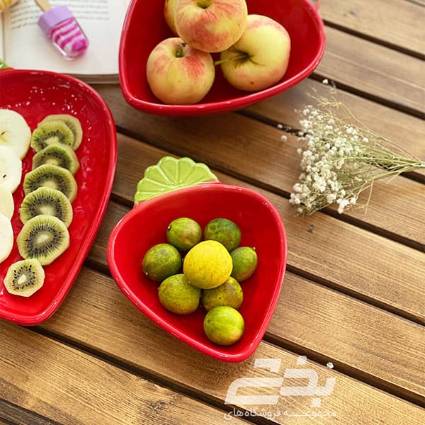 ظرف میوه ای توت فرنگی سرامیکی مدل گود کوچک