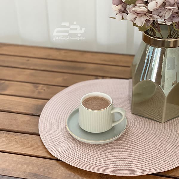 زیر بشقابی گرد رنگی — تصویر ۶