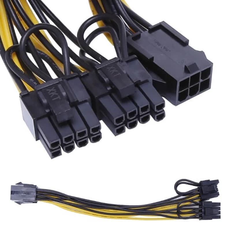 تبدیل 6 پین گرافیکی ماده به دو تا 2+6 پین نر 50 سانتی