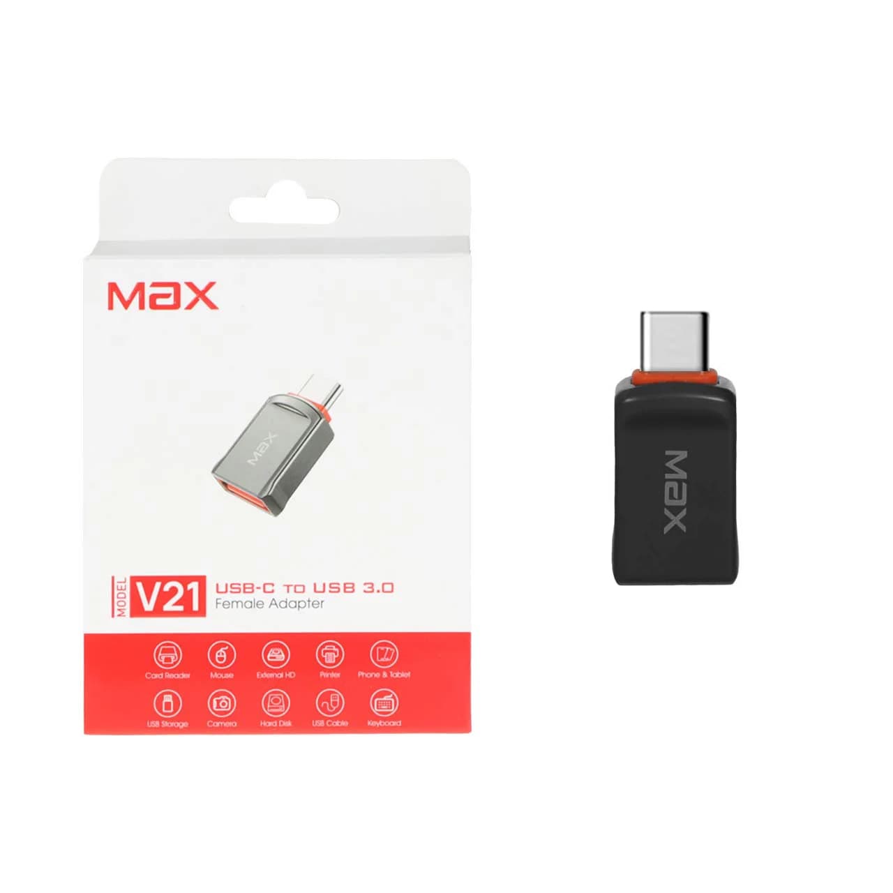 تبدیل Max Type-C To USB3.0 مدل V21 – خاکستری – MMX