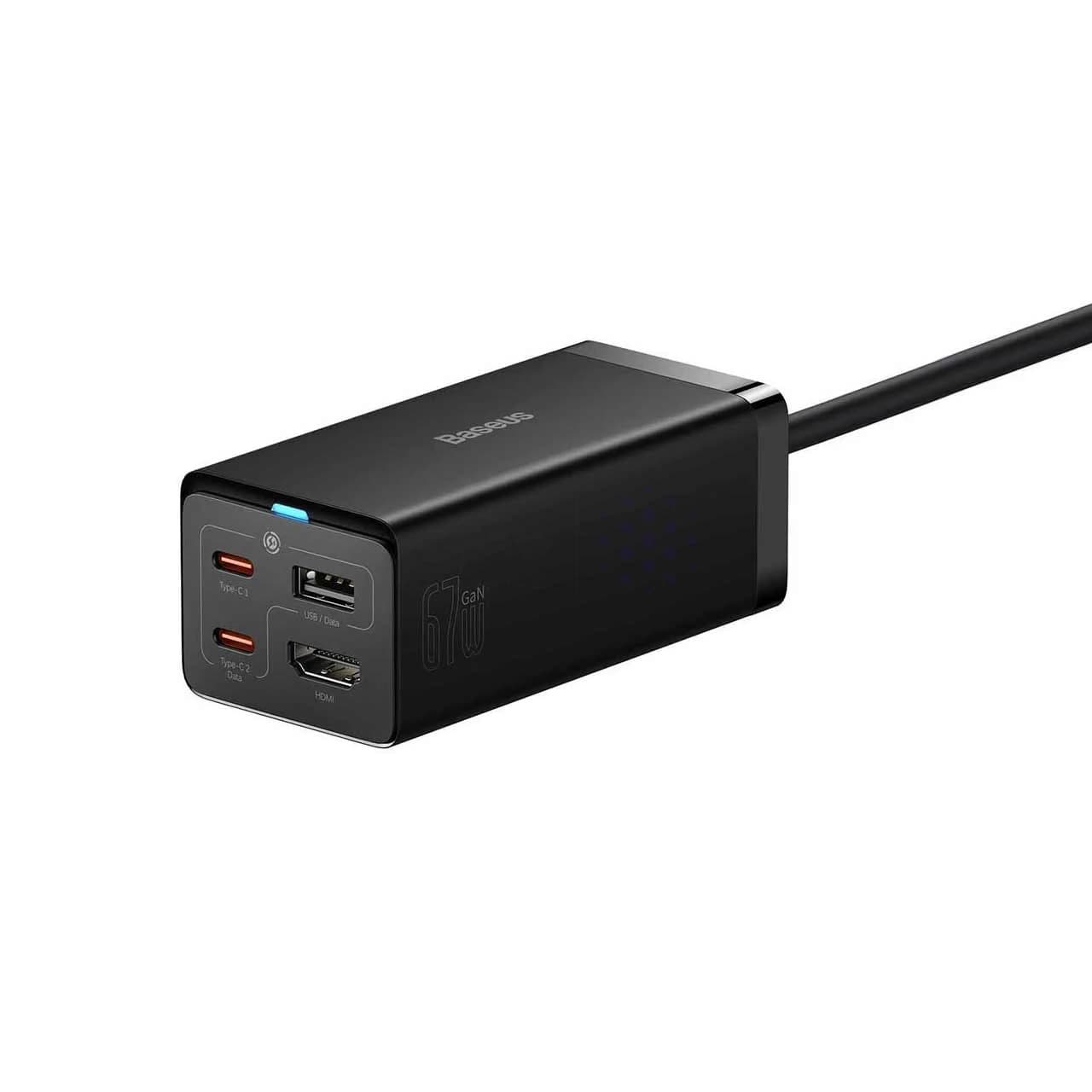 شارژر رومیزی فست چهار پورت Baseus مدل Gan5 Pro CCGP110201 67W – مشکی (گارانتی آونگ) — تصویر ۳