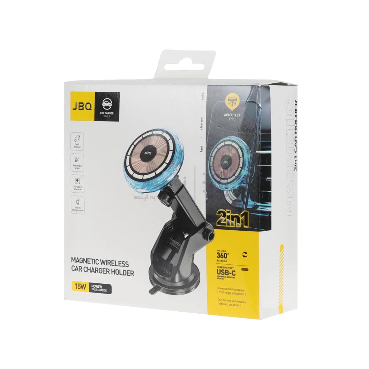 شارژر وایرلس و هولدر گوشی موبایل مگنتی JBQ مدل HLC-525 – مشکی — تصویر ۶