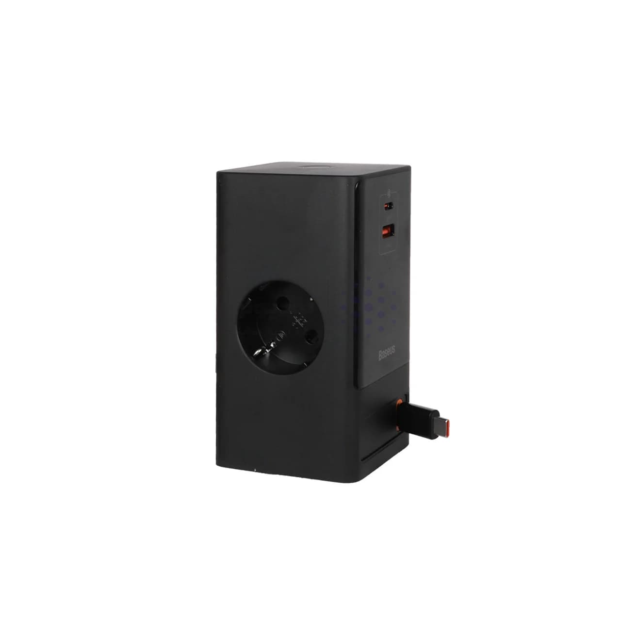 شارژر رومیزی فست چندکاره Baseus مدل PowerCombo Tower PowerStrip 65W – مشکی (گارانتی 24 ماهه آونگ) — تصویر ۴