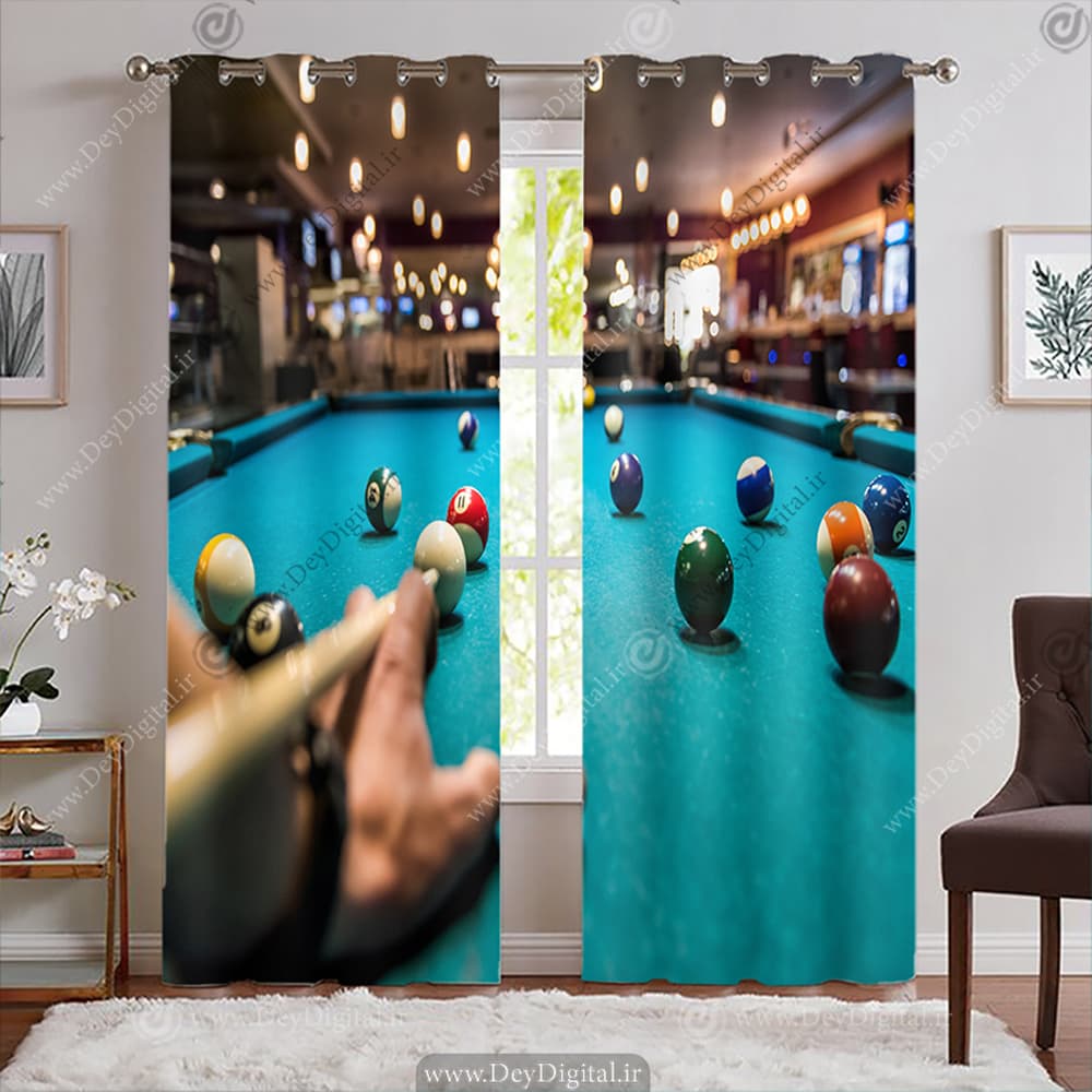 پرده سه بعدی طرح بیلیارد PK-7663