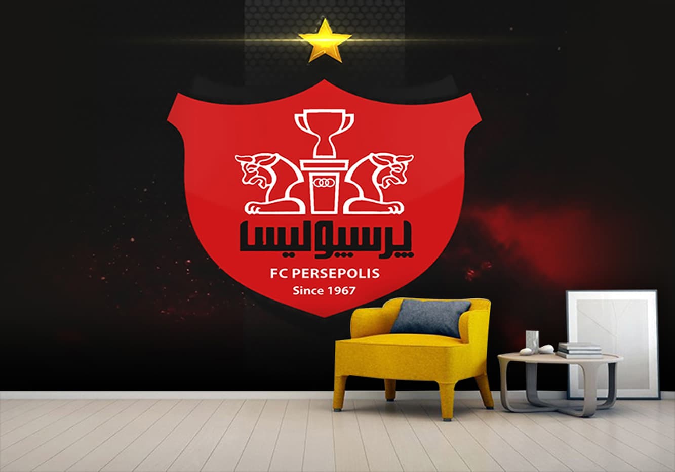 کاغذ دیواری سه بعدی آرم پرسپولیس WA-1464