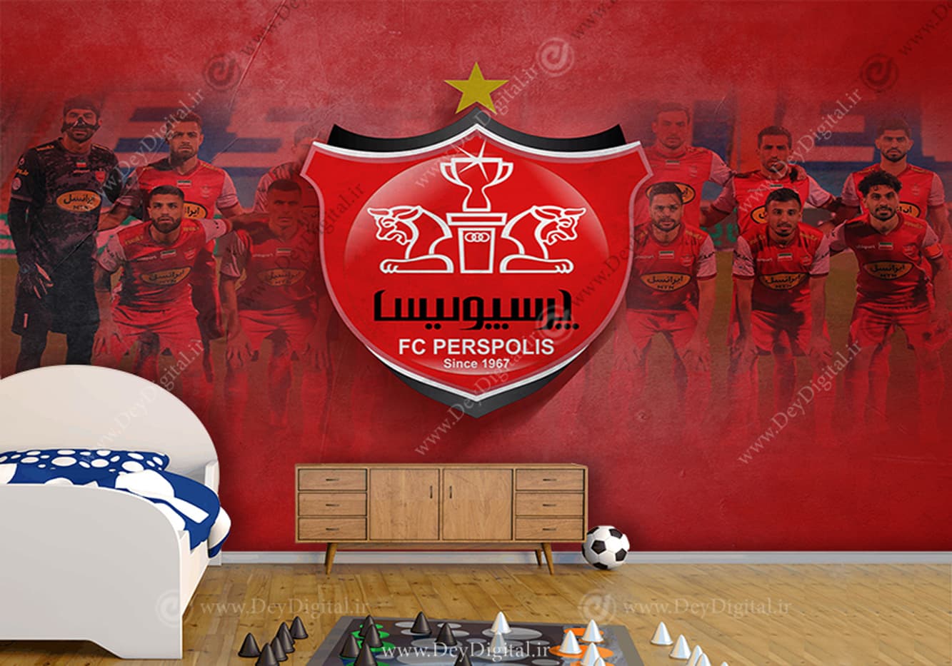 کاغذ دیواری سه بعدی برای باشگاه فوتبال پرسپولیس WA-1469