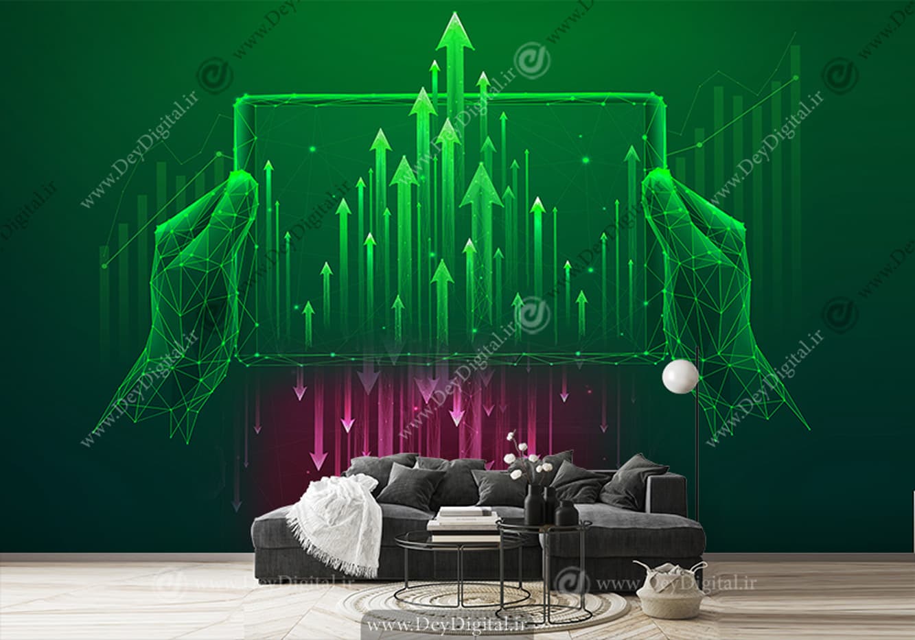 کاغذ دیواری طرح نمودار ارز دیجیتال WA-1574