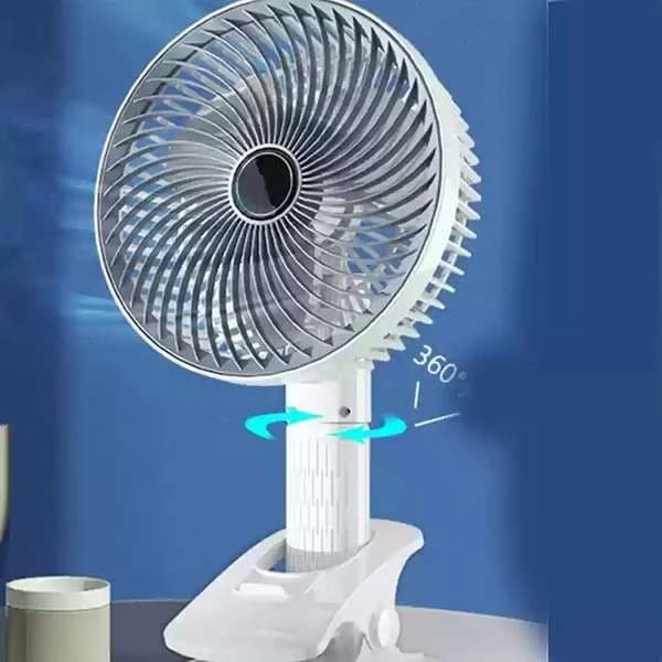 پنکه شارژی مدل Circulation Clamp Fan-2000 ظرفیت 1200 میلی آمپر ساعت — تصویر ۷