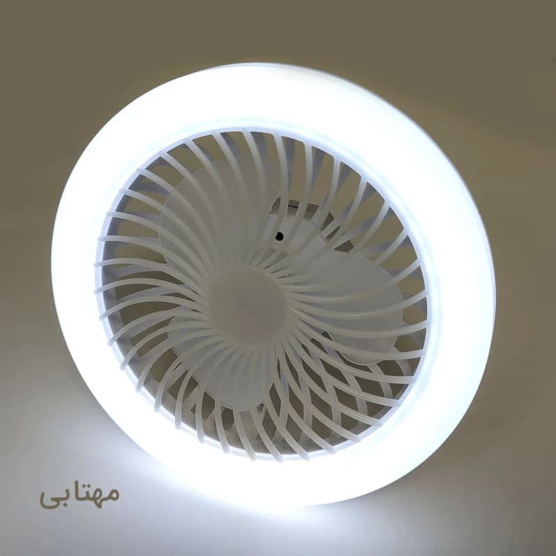 پنکه شارژی مدل آویز چراغ دار کد 629 ظرفیت 1200 میلی‌آمپر ساعت — تصویر ۷