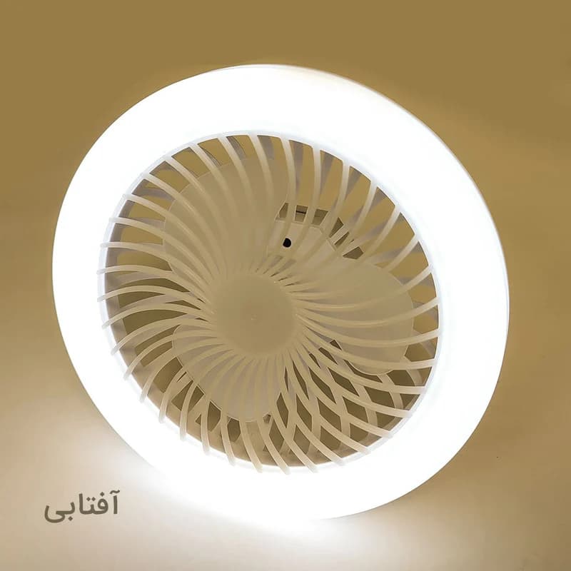پنکه شارژی مدل آویز چراغ دار کد 629 ظرفیت 1200 میلی‌آمپر ساعت — تصویر ۸