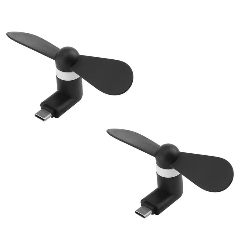 پنکه USB مدل USB-C بسته دو عددی — تصویر ۲