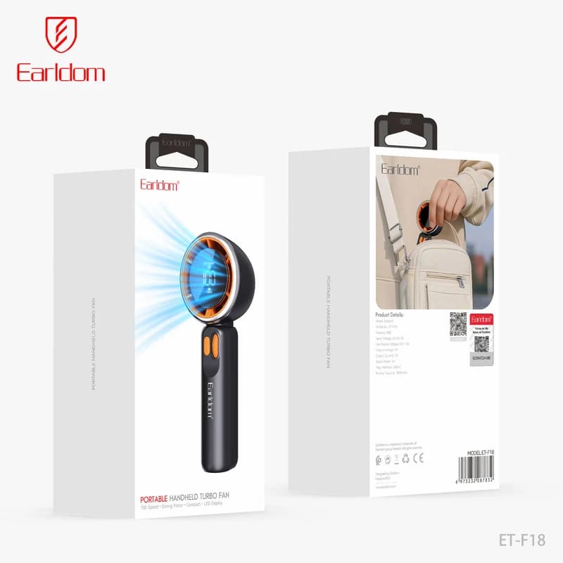 پنکه شارژی ارلدام مدل TURBO FAN F18 ظرفیت 3600 میلی آمپر ساعت — تصویر ۸