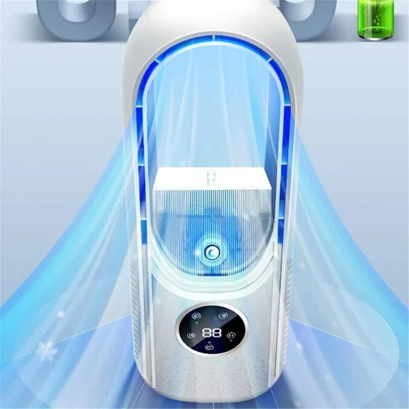 پنکه رومیزی مدل bladeless fan ظرفیت 3000 میلی آمپر ساعت — تصویر ۸