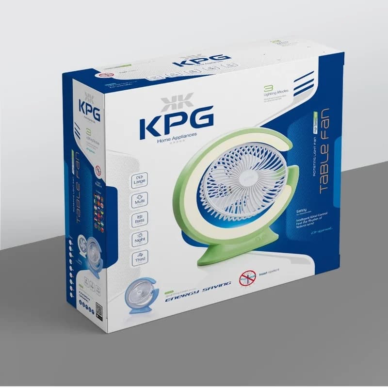 پنکه شارژی کی پی جی مدل Table Fan ظرفیت 4000 میلی آمپر ساعت — تصویر ۷